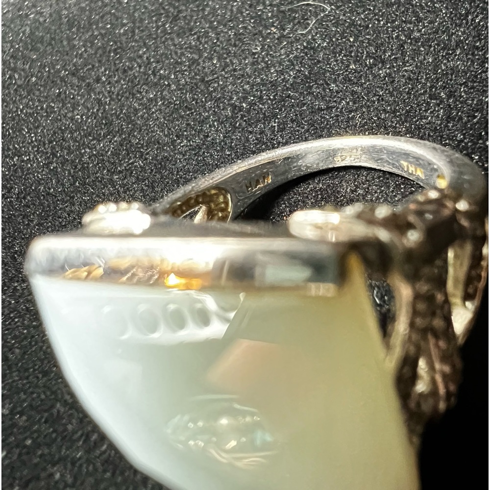 Statement Ring With Chalcedony Stone On A Sterlin… - image 8